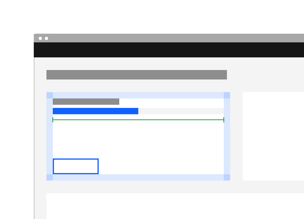 Do stretch the progress bar the entire width of a related element (like a tile in which the content will appear).